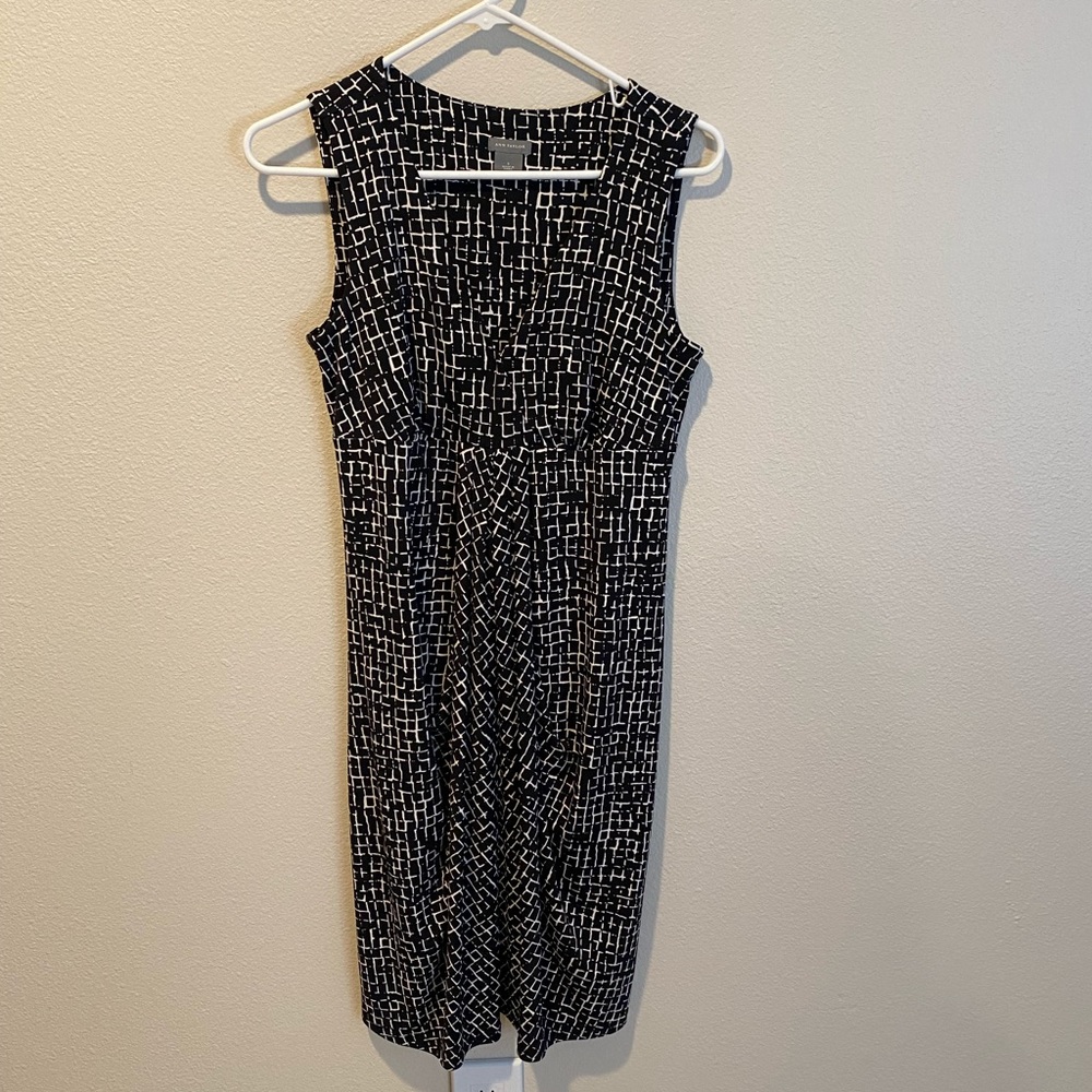 Ann Taylor Dress‎ size small black white print work office business